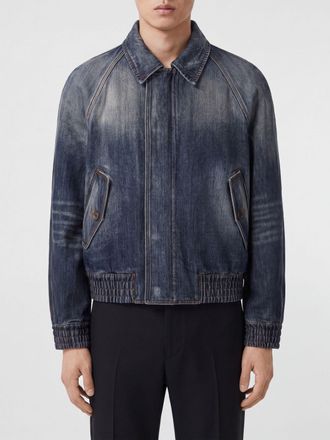 Burberry Giacca a camicia in denim di cotone con polsi e fondo elasticizzati