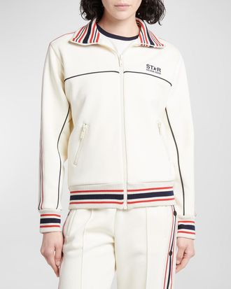 Golden Goose Star Zip-Front Logo Track Jacket