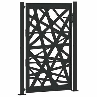 Berkfield Home Garden Gate Black 105x155 cm Steel Light Design