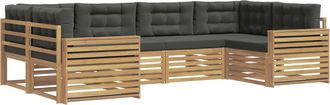 vidaXL Conjunto De Sof&aacute;s De Exterior 6 Uds. Blanco Y Antracita Vidaxl