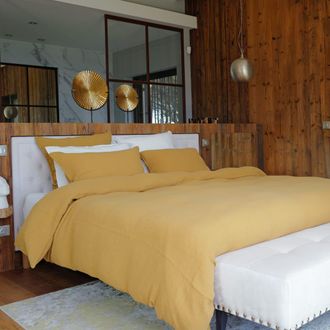 Maison d'été Funda nórdica gasa de algodón curry 240 X 220 cm