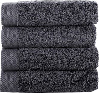 Brooks Brothers Solid Signature 4-Pack Turkish Cotton Washcloths in Anthracite at Nordstrom Rack