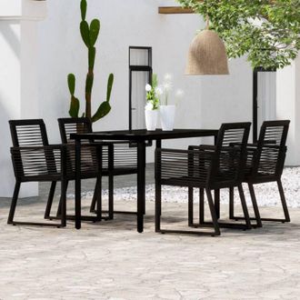 vidaXL Juego De Comedor De Jard&iacute;n 5 Piezas Negro Vidaxl
