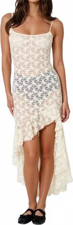 Cotton Candy Lioness Lace Dress In Cream