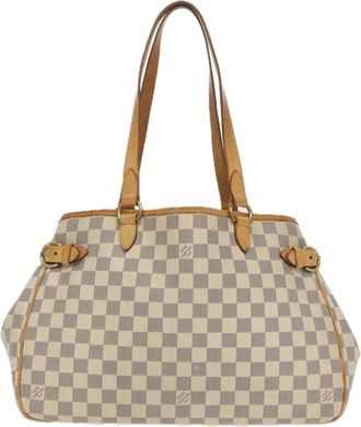 Louis Vuitton Batignolles Horizontal White Canvas Tote Bag (Pre-Owned)