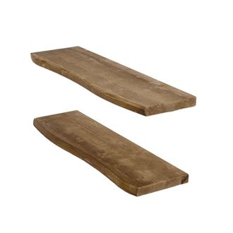 Hannun Estanter&iacute;a flotante de abeto macizo marr&oacute;n 2 baldas 60x20 cm