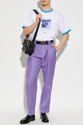 Versace T-shirt With Print, Mens, White