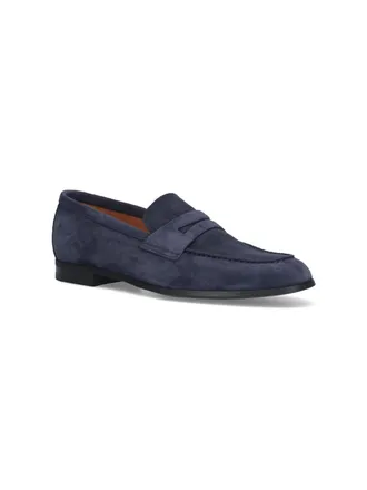 Churchs Mens Flat Shoes Blue Calf Leather