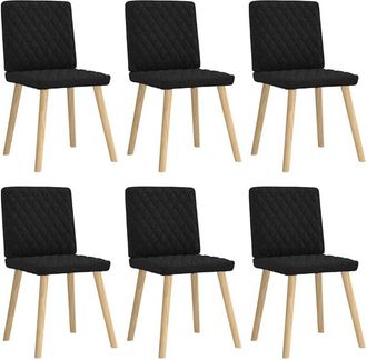 vidaXL Vidaxl - Sillas De Comedor Giratorias 6 Unidades Tela Negras