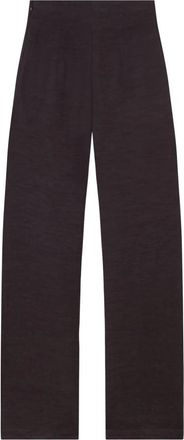 Cortana Fania- linnen en viscose broek blauwe bes- - Dames - Straight fit broeken - Paars - XL - Linnen - Broeken