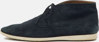 Tod's Tods Deep Blue Suede Lace Up Ankle Boots