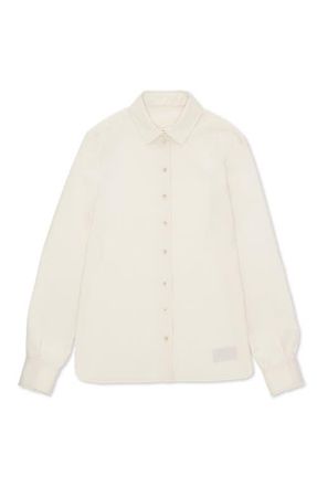 Fortela Silk Smoking Shirt in Cream at Nordstrom, Size 36 Eu