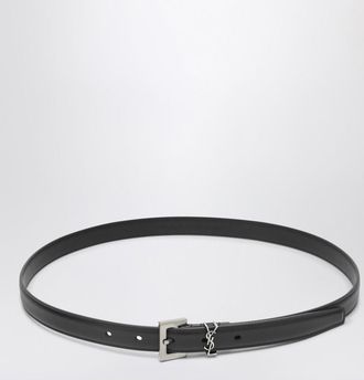 Saint Laurent Cassandre black leather belt