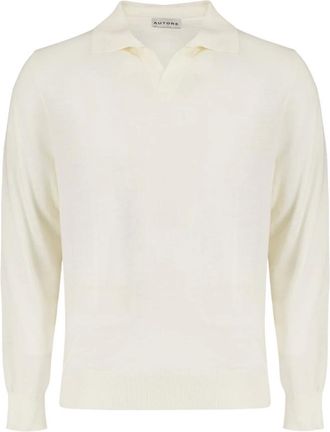 Autore Tops, Heren, Wit, XL, Wol, Maglia Polo Stewart