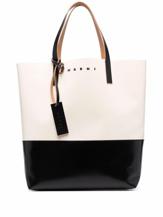 Marni Tribeca two-tone tote bag - men - Calf Leather/Polyester - One Size - White