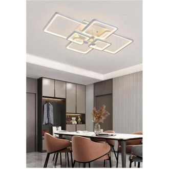 Trade Shop TrAdE Shop Traesio - Lampadario Plafoniera Con Quadrati Lampada Da Soffitto Led Design Moderno C26-b - -Bianco Caldo