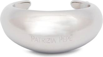 Patrizia Pepe logo-detail cuff bracelet - women - Polyurethane Resin - One Size - Silver