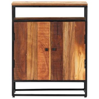 Berkfield Home Side Cabinet 60x35x76 cm Solid Reclaimed Wood & Steel in Brown | Size: 60 x 35 x 76 cm