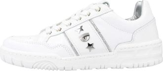 Chiara Ferragni Lace-Up Sneakers - Dames - Sneakers - Wit - 37 EU - Leer - Schoenen