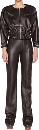 Frame Denim Seamed Leather Trousers In Espresso