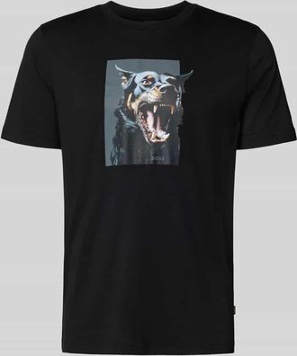 Boss Orange by Hugo Boss BOSS Orange Slim Fit T-Shirt aus reiner Baumwolle Modell TE_DOBERMANN in Black, Größe XXL