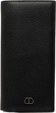Dior Pre-owned Dior Grained Calfskin CD Icon Long Bifold Wallet Unisex 2N6OM6OEM8F76ME1