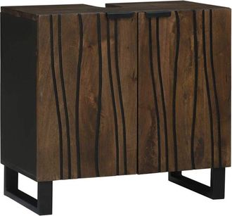 vidaXL Mobile per Lavandino con porta Marrone, Nero 62 x 33 x 58 cm - Vidaxl