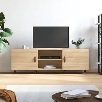 Berkfield Home TV Cabinet Sonoma Oak 150x30x50 cm Engineered Wood in Brown | Size: 150 x 30 x 50 cm
