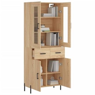 Berkfield Home Highboard Sonoma Oak 69.5x34x180 cm Engineered Wood in Brown