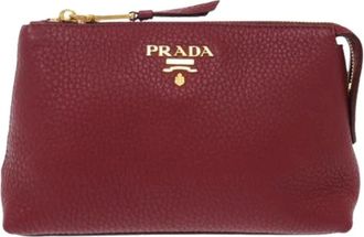 Prada Pre-owned Clutches, female, Red, Size: ONE SIZE Pre-owned Pouch