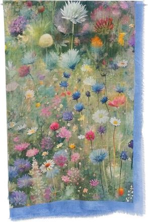 D'Aniello Floral Print Fringed Scarf