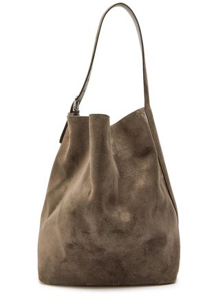 Toteme Belted Suede Tote - Dark Grey - One Size