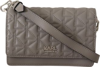 Karl Lagerfeld Womens Crossbody Bag In Light Grey
