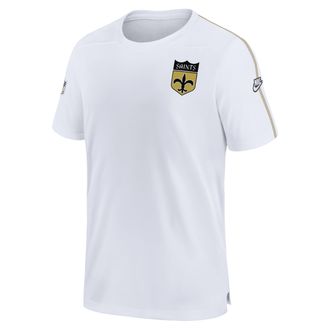 Nike New Orleans Saints Sideline Coach Nike Mens Dri-FIT NFL Top in White | 02ES0BO6Q7W-TSY