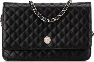 Chanel Borsa a tracolla in pelle di agnello trapuntata con catena 2008-2009 - Nero