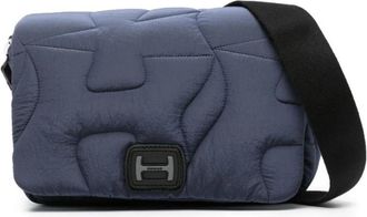 Hogan Gewatteerde Crossbody Tas van Technisch Materiaal - Dames - Schoudertassen - Blauw - ONE Size - Nylon - Tassen