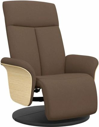vidaXL Sillón reclinable con reposapiés tela marrón Vidaxl
