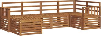 vidaXL Conjunto De Sof&aacute;s De Exterior 6 Uds. Natural Poli&eacute;ster Vidaxl