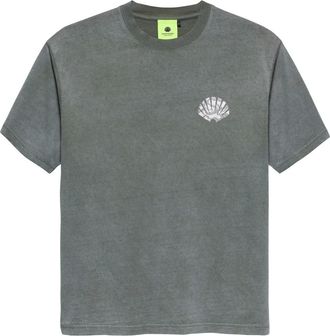 New Amsterdam Surf Association Tops, Heren, Groen, L, Katoen, Logo Print Ronde Hals T-shirt