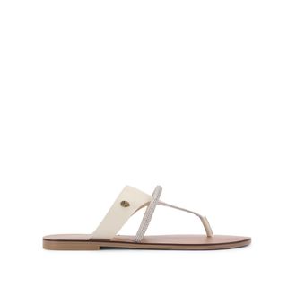 Kurt Geiger Womens Leather Strand Braid Sandals - White - Size UK 8