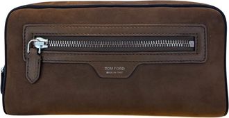 Tom Ford Bruine Beauty Case van Leer - Heren - Portefeuilles - Bruin - ONE Size - Leer - Accessoires