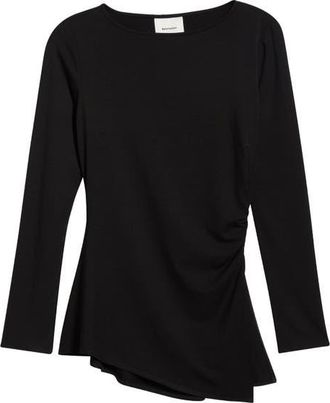 Reformation Margot Asymmetric Peplum Knit Top in Black at Nordstrom, Size X-Small