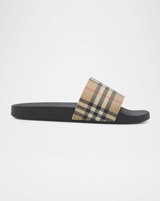 Burberry Men & apos;s Furley Check Slides