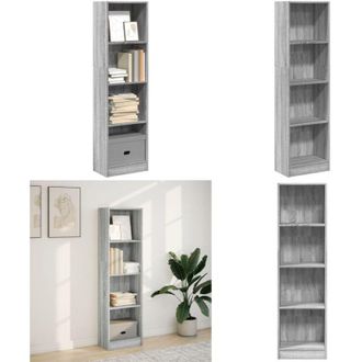 vidaXL Libreria Grigio Sonoma 40x24x143 cm in Legno Multistrato - Libreria grigio sonoma - Libreria multistrato
