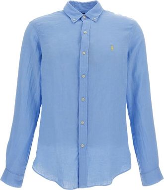 Polo Ralph Lauren Camicia - Heren - Casual Overhemden - Blauw - M - Leer - Overhemden