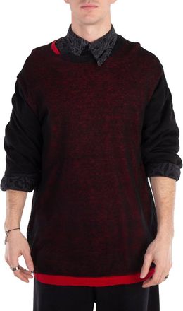 Yohji Yamamoto 14-Gauge Layered Knit Pullover, Brand Size 3 (Large)