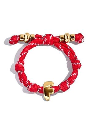 BaubleBar Knotty Initial Bracelet in Red F at Nordstrom