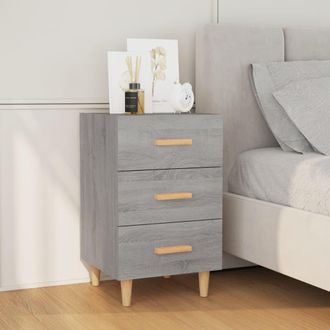 vidaXL Vidaxl - Mesita De Noche Madera De Ingenier&iacute;a Gris Sonoma 40x40x66 Cm