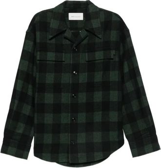 Ami Overshirt a quadri in lana - - Jackets - Uomo - Verde - L