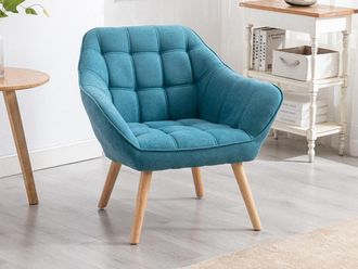 Vente-Unique Poltrona in Tessuto Blu - CASERTA